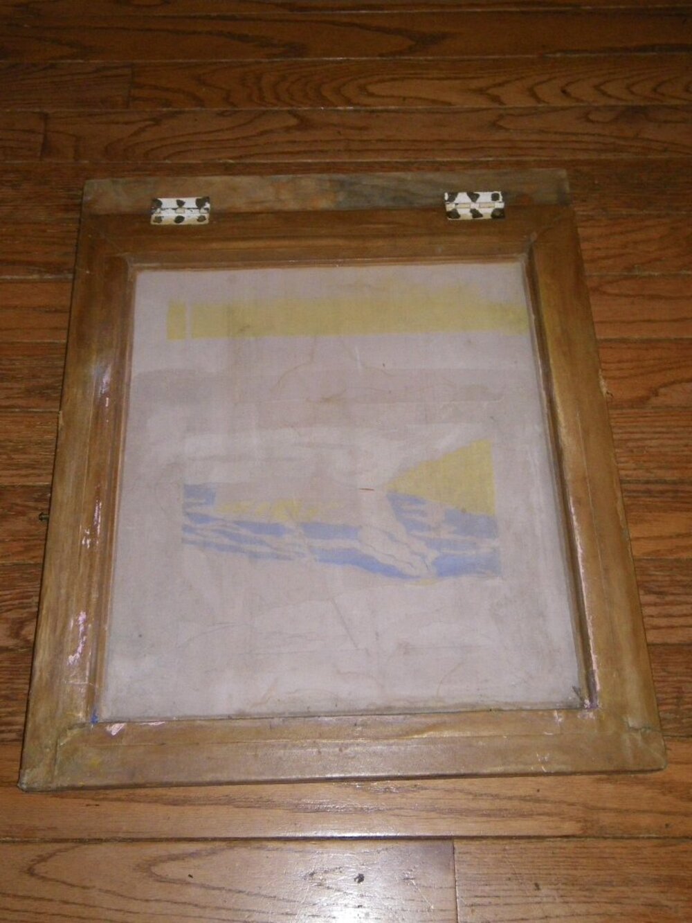Vintage Silk Screen Printing Frame Wood 21.5" x 24.5" Outside 17” x 19” Inside